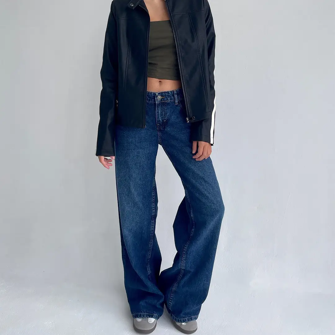 American Vintage High Waist Non-Elastic Washed Straight-Leg Jeans Women's Autumn New Street Wide Leg Denim Women's Pants — feature 12