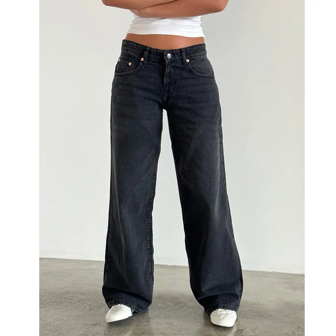 American Vintage High Waist Non-Elastic Washed Straight-Leg Jeans Women's Autumn New Street Wide Leg Denim Women's Pants — feature 14