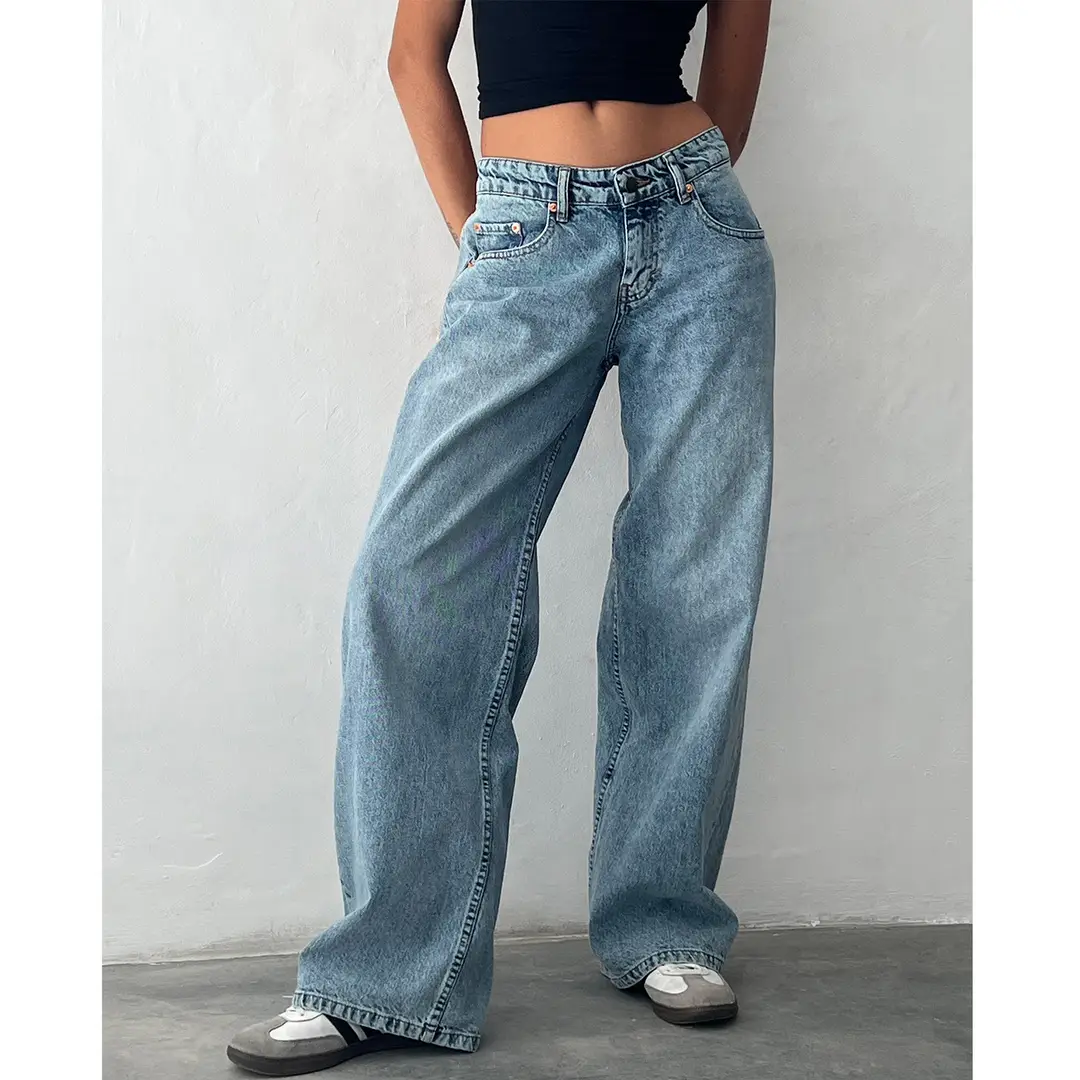 American Vintage High Waist Non-Elastic Washed Straight-Leg Jeans Women's Autumn New Street Wide Leg Denim Women's Pants — feature 6