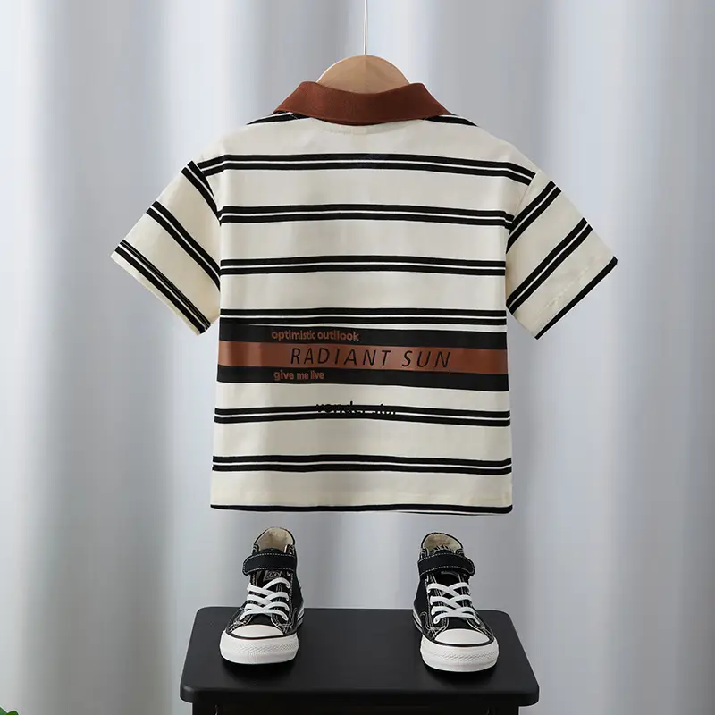 Boys Striped Cotton Polo Shirt Summer 2025 - Image 2
