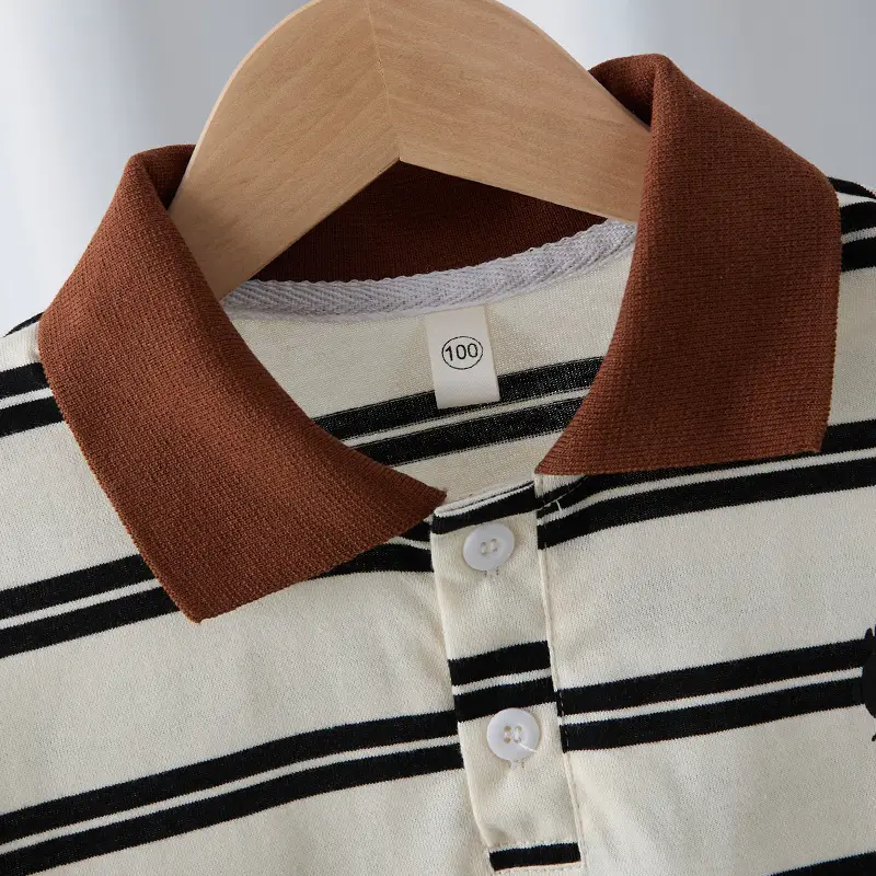 Boys Striped Cotton Polo Shirt Summer 2025 - Image 3
