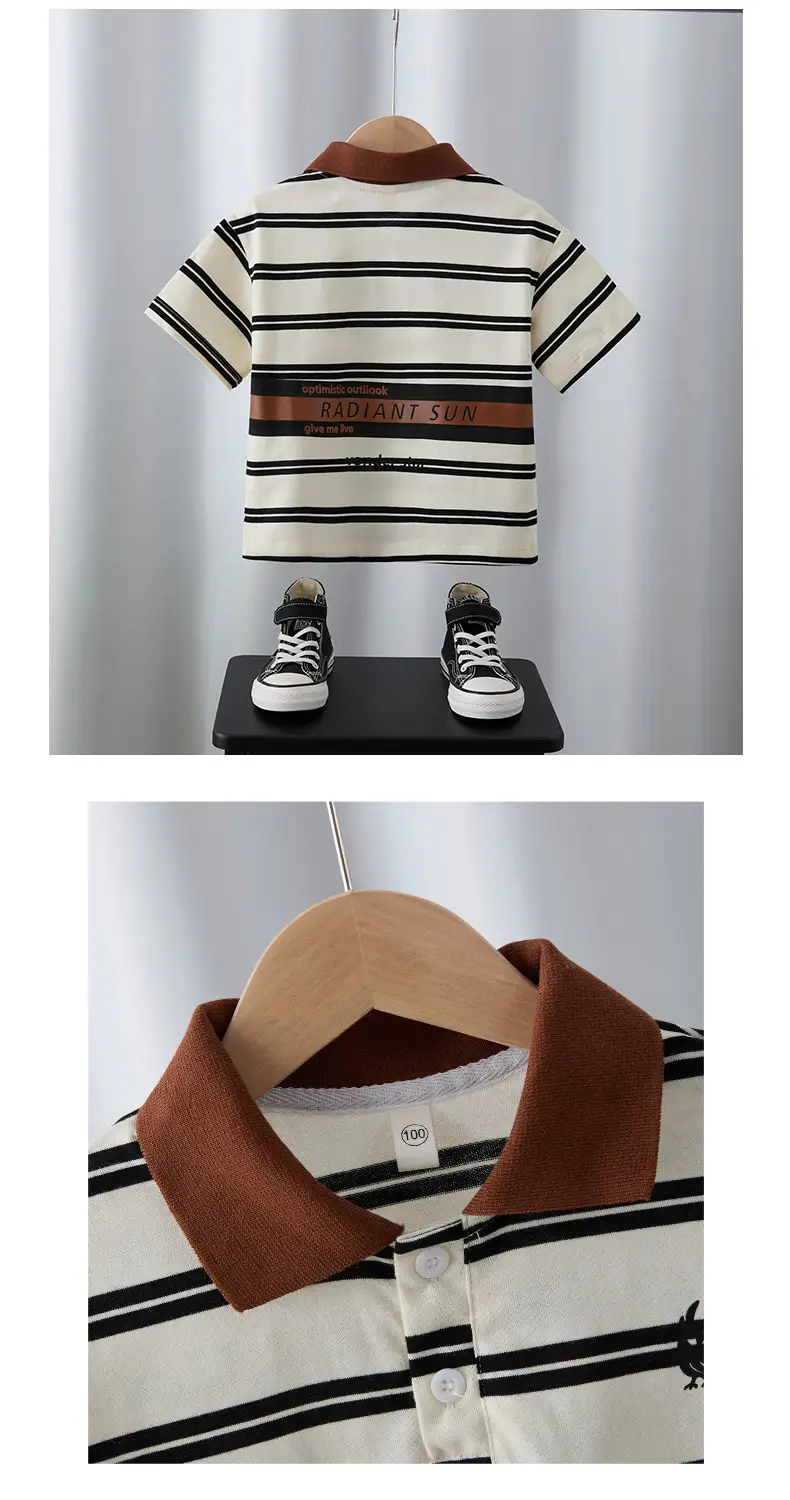 Boys Striped Cotton Polo Shirt Summer 2025 — feature 4
