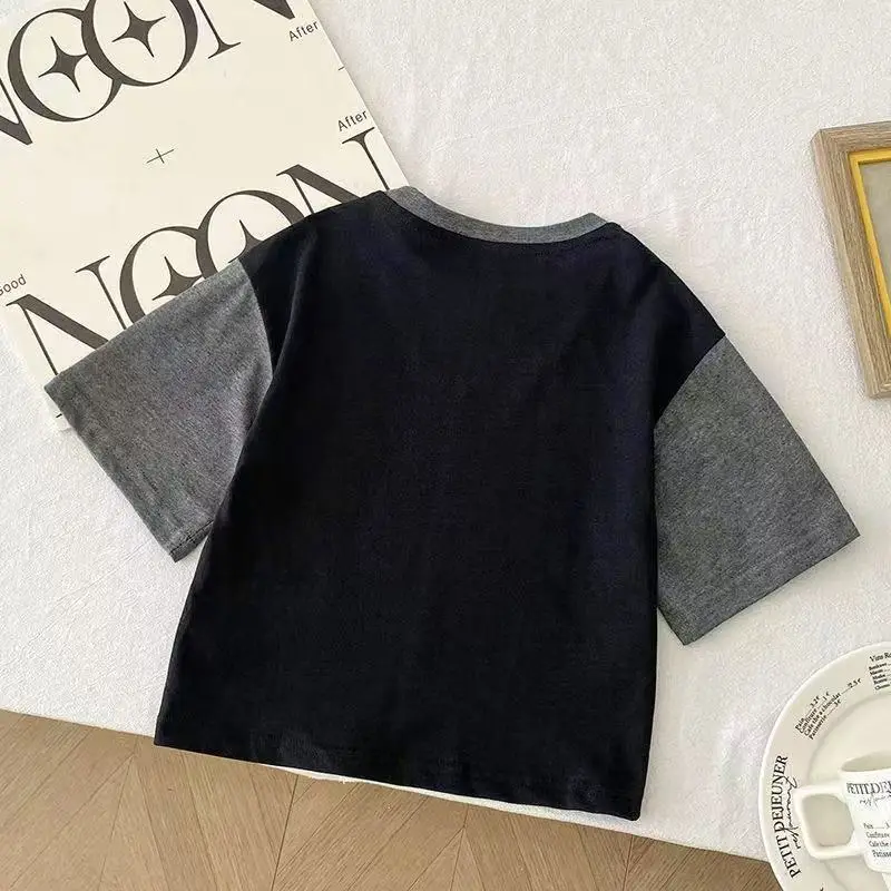 Children Printed T-Shirt Black Grey Cartoon Design — feature 5