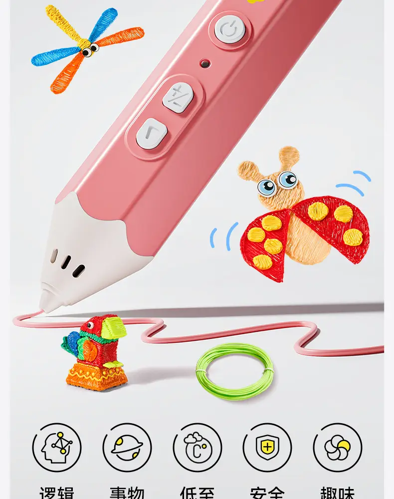 3D Printing Pen Kidsren's Stereo Graffiti Painting Pen Low Temperature Non-Hot Birthday Gift DIY Set Multi-Function — feature 2
