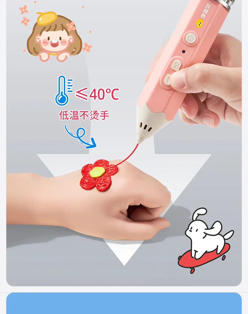3D Printing Pen Kidsren's Stereo Graffiti Painting Pen Low Temperature Non-Hot Birthday Gift DIY Set Multi-Function — feature 8