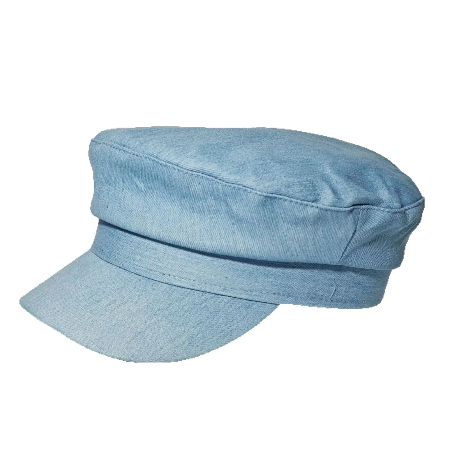 Navy Blue British Retro Denim Flat Cap for Women - Image 8