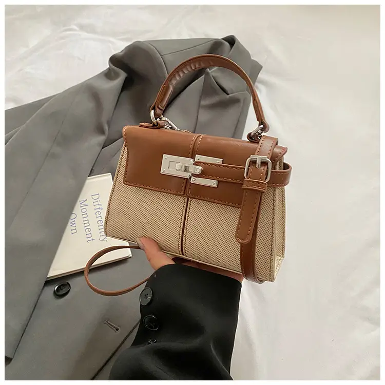 2025 New Kelly Bag High-End Fashion Brown Leather Crossbody - Image 4
