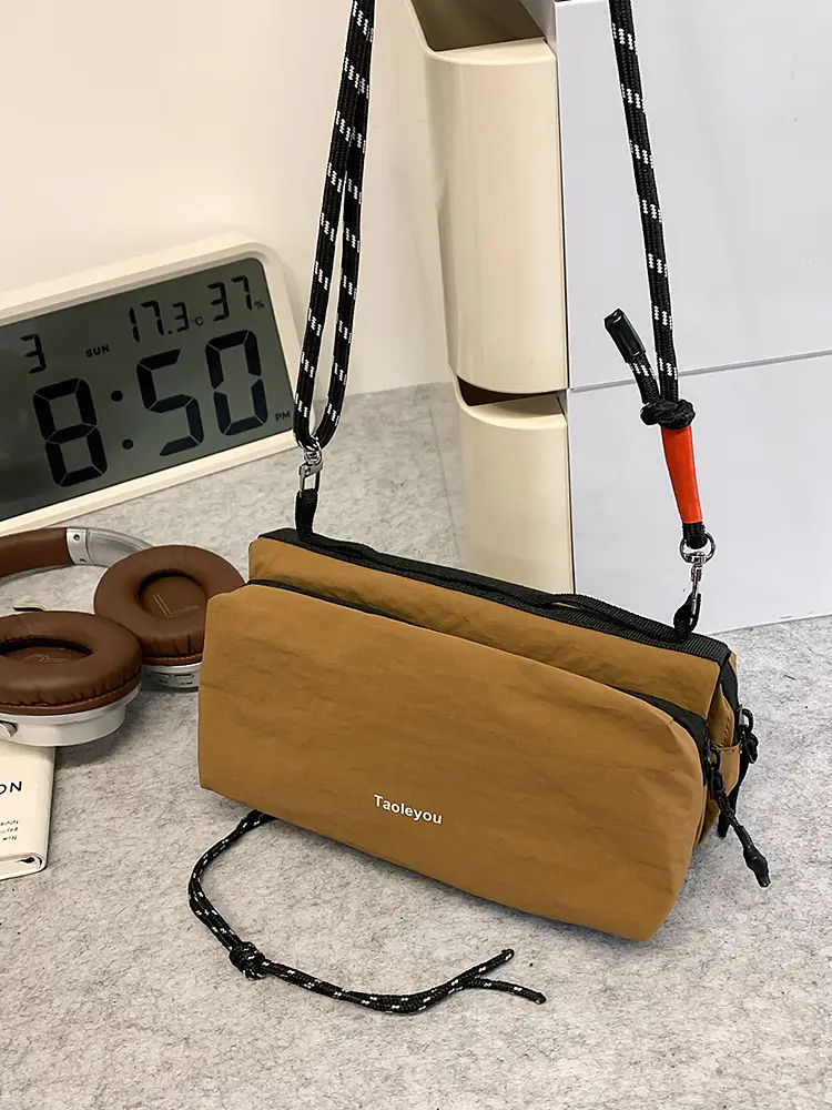 Tan Crossbody Bag for Men Women Mobile Phone Bag - Image 4