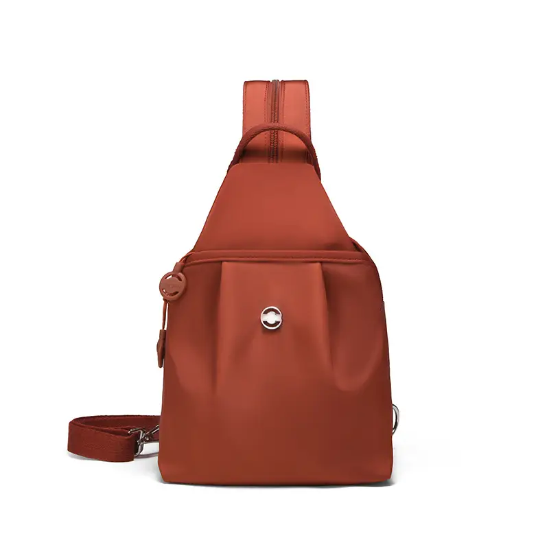 Women's Korean Style Multi-Layer Nylon Backpack Red Blue - Image 11