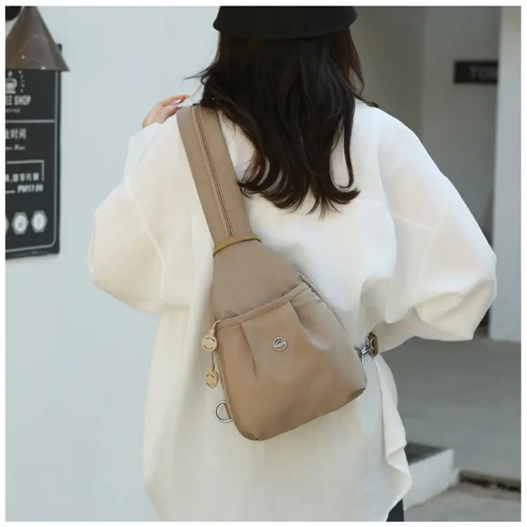 Women's Korean Style Multi-Layer Nylon Backpack Red Blue — feature 29