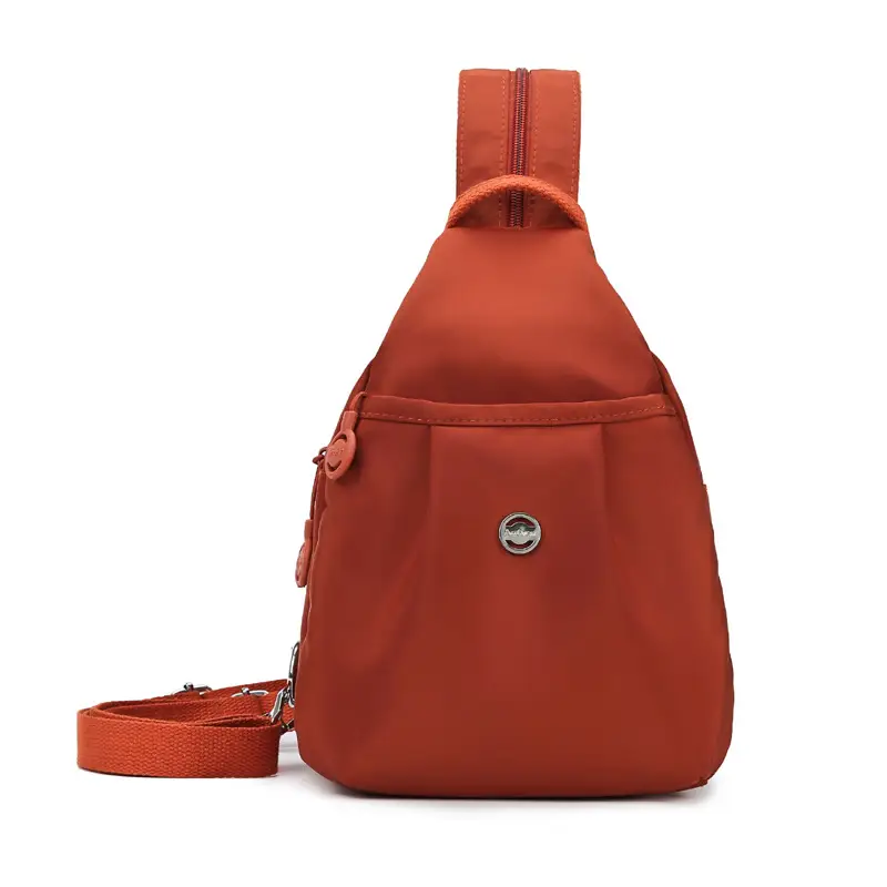 Women's Korean Style Multi-Layer Nylon Backpack Red Blue - Image 2