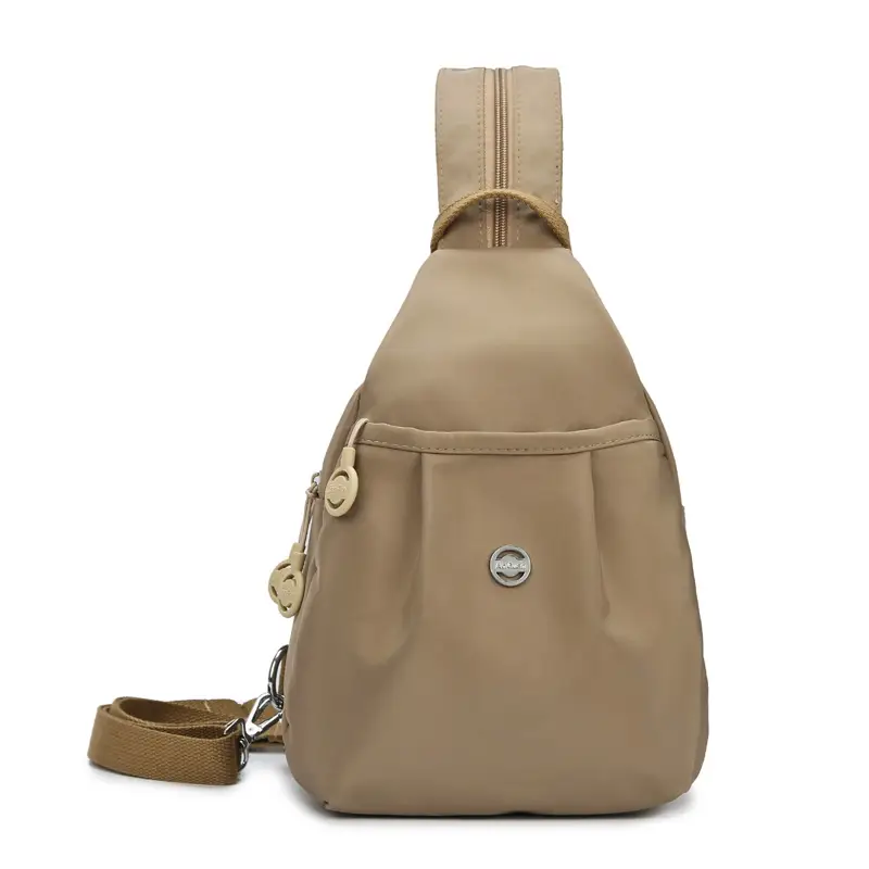 Women's Korean Style Multi-Layer Nylon Backpack Red Blue - Image 4