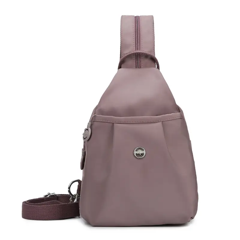 Women's Korean Style Multi-Layer Nylon Backpack Red Blue - Image 6