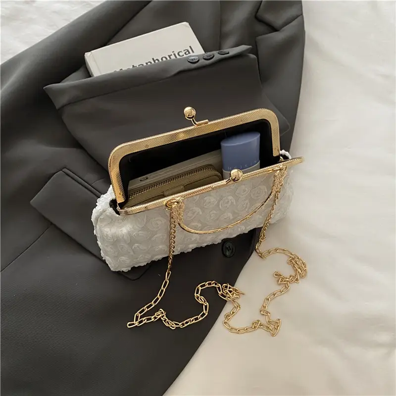 French Style Purple Lace Shoulder Bag for Women