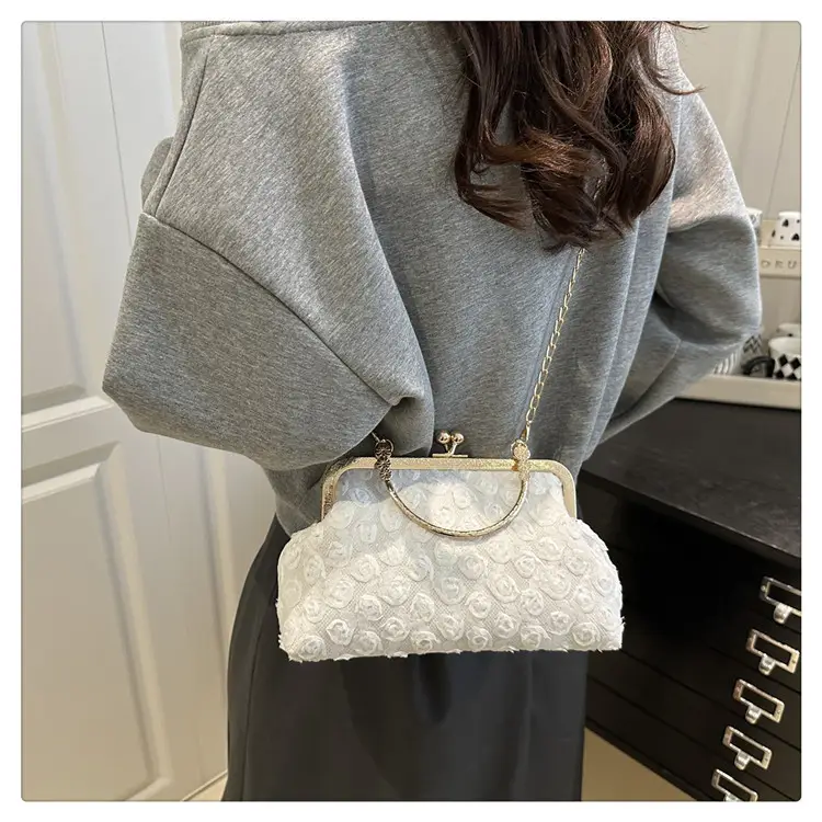 French Style Purple Lace Shoulder Bag for Women — feature 30