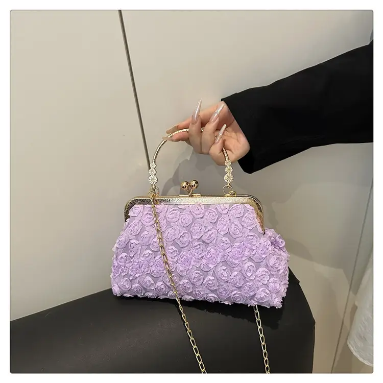 French Style Purple Lace Shoulder Bag for Women — feature 32