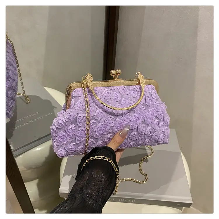 French Style Purple Lace Shoulder Bag for Women — feature 33