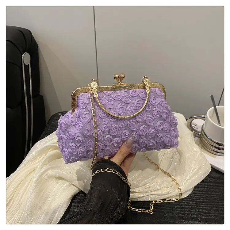 French Style Purple Lace Shoulder Bag for Women — feature 36