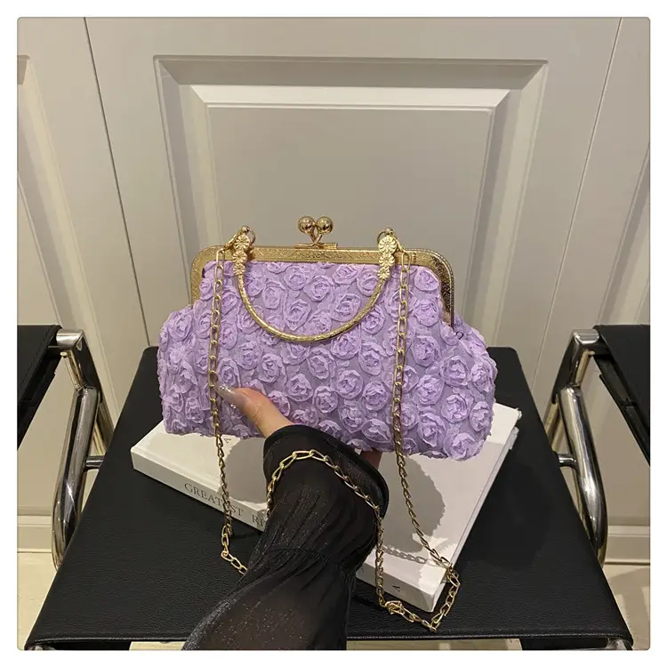 French Style Purple Lace Shoulder Bag for Women — feature 41