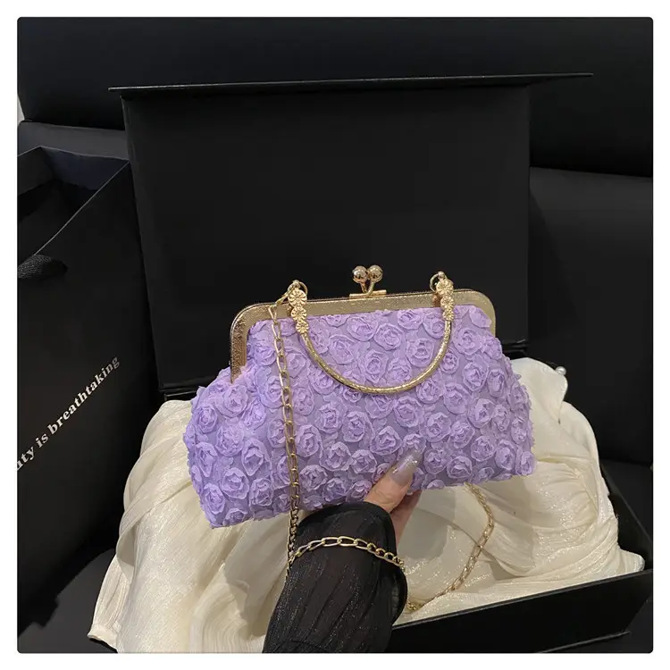 French Style Purple Lace Shoulder Bag for Women — feature 45