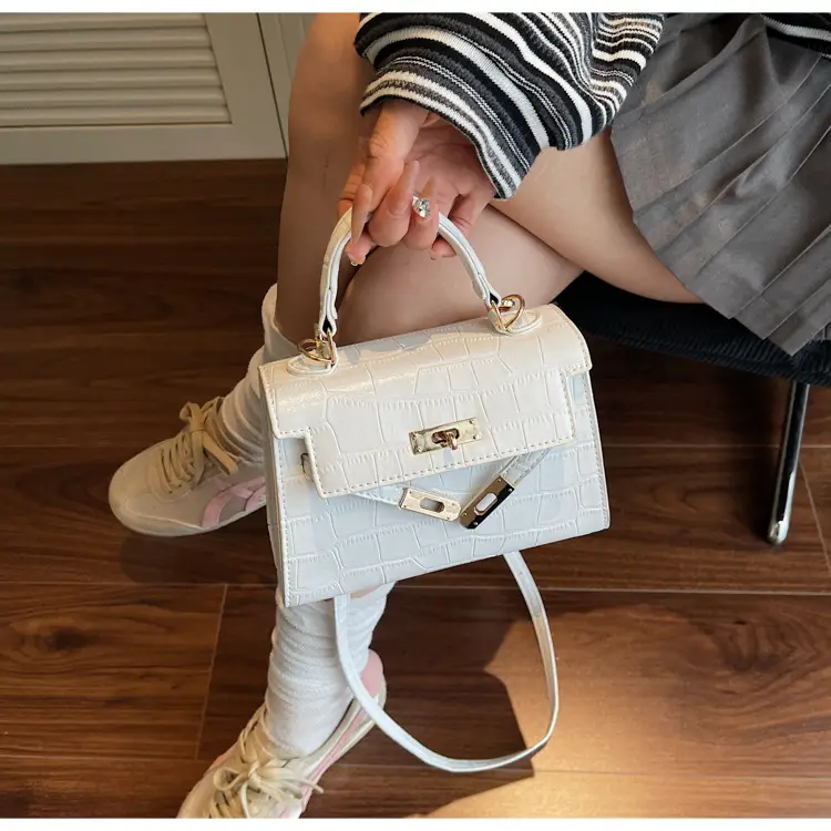 White Croc Leather 2-Piece Mini Bag Set for Women — feature 11