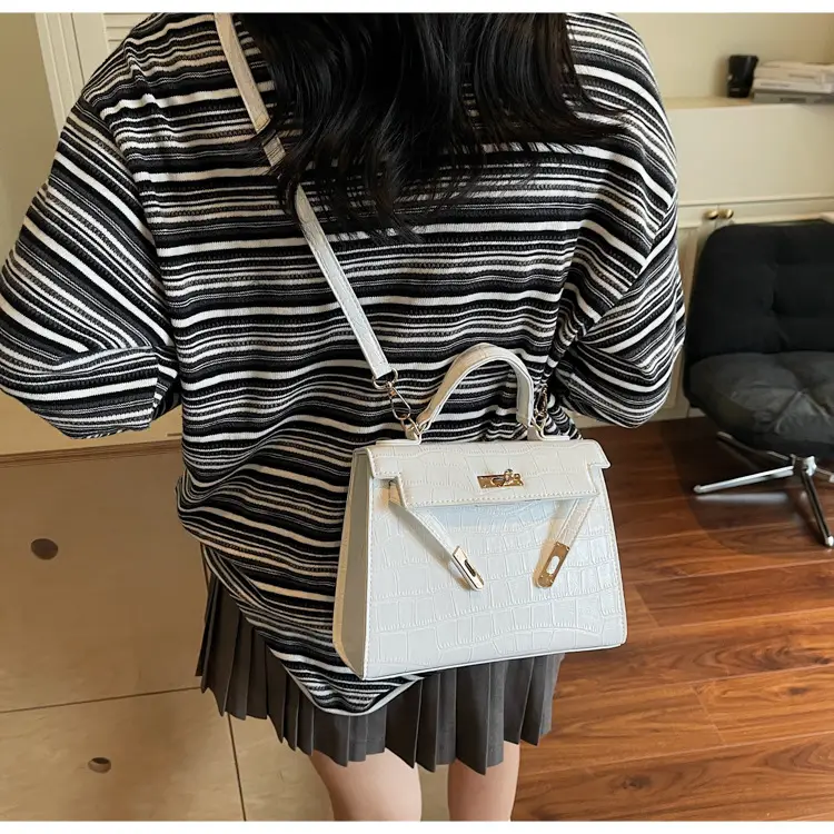 White Croc Leather 2-Piece Mini Bag Set for Women — feature 14
