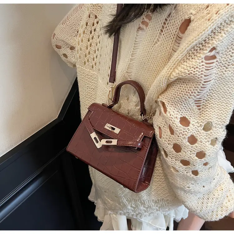 White Croc Leather 2-Piece Mini Bag Set for Women — feature 19