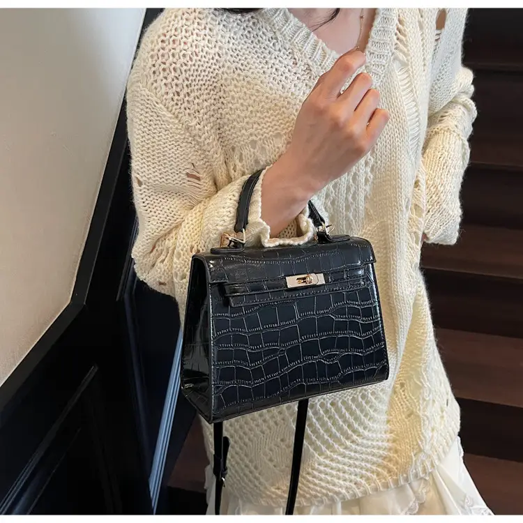 White Croc Leather 2-Piece Mini Bag Set for Women — feature 23