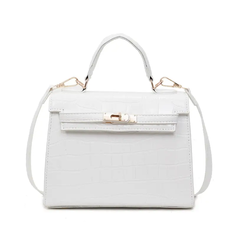 White Croc Leather 2-Piece Mini Bag Set for Women - Image 2