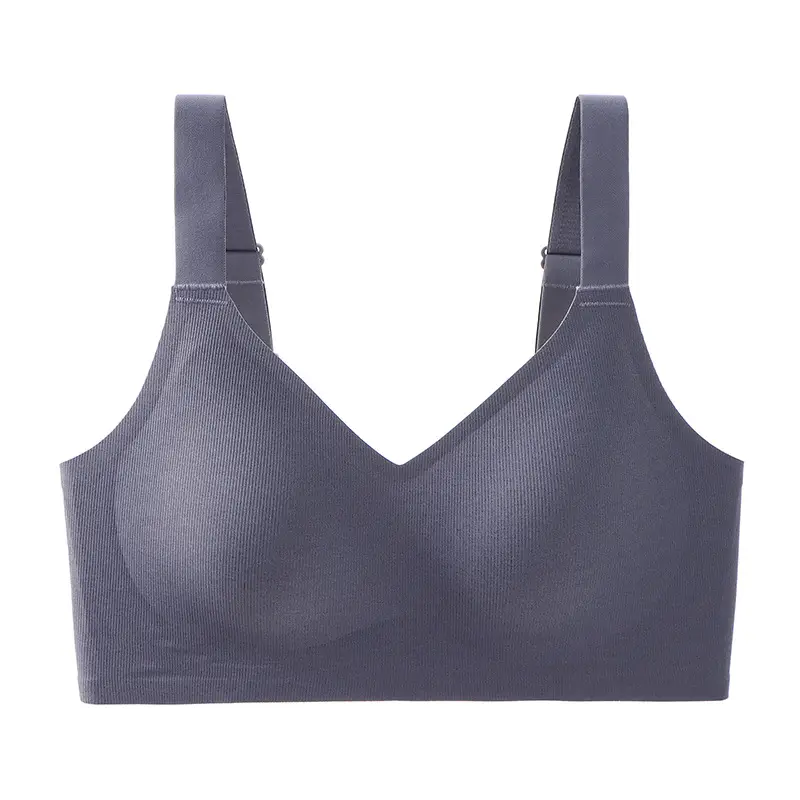 Large Size Four-Breasted Seamless Intimates for Women, Jelly Soft Support, Breast Reduction, Adjustable Type, No Rims, Super Soft Thin Bra