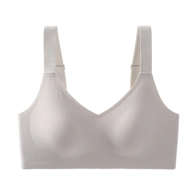 Large Size Four-Breasted Seamless Intimates for Women, Jelly Soft Support, Breast Reduction, Adjustable Type, No Rims, Super Soft Thin Bra