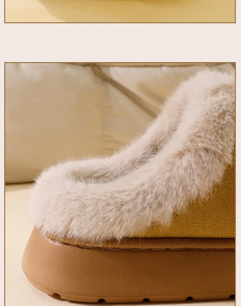 2026 New Style Home Closed-Toe Cotton Slippers for Women, Autumn and Winter Suede Indoor Thick-Soled Home Slippers for Men — feature 13