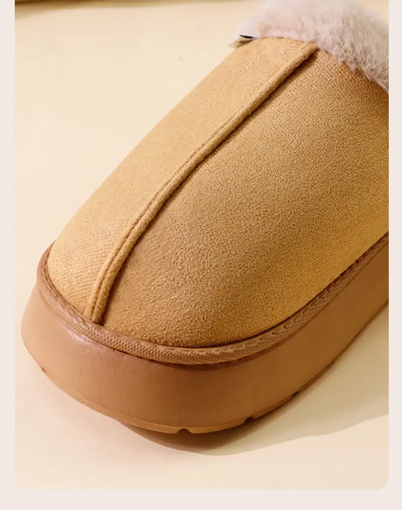 2026 New Style Home Closed-Toe Cotton Slippers for Women, Autumn and Winter Suede Indoor Thick-Soled Home Slippers for Men — feature 5