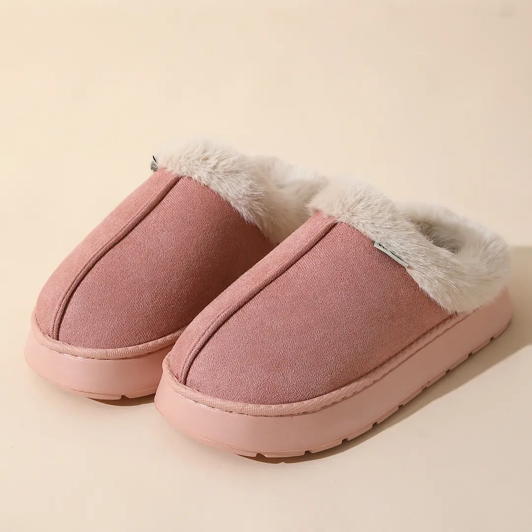 2026 New Style Home Closed-Toe Cotton Slippers for Women, Autumn and Winter Suede Indoor Thick-Soled Home Slippers for Men - Image 2