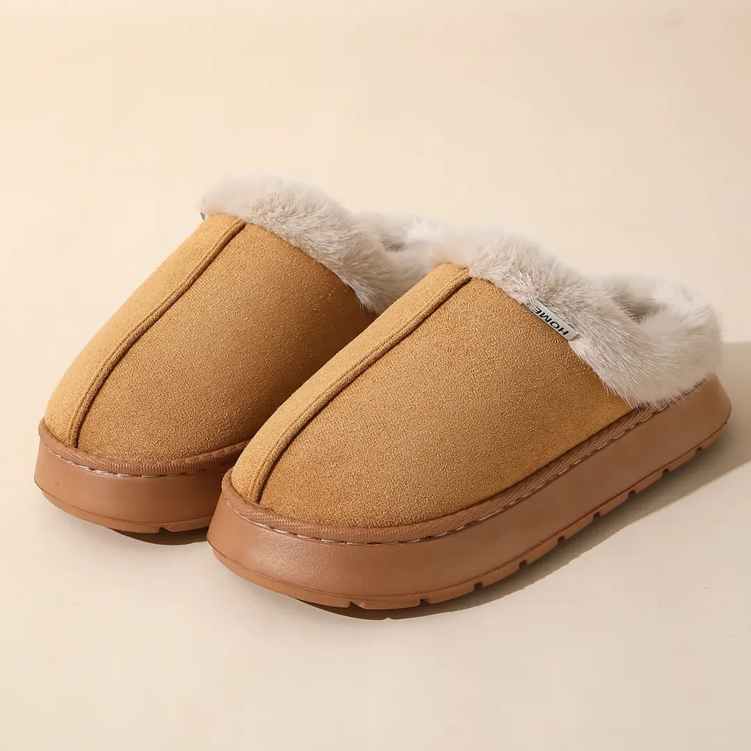 2026 New Style Home Closed-Toe Cotton Slippers for Women, Autumn and Winter Suede Indoor Thick-Soled Home Slippers for Men - Image 6