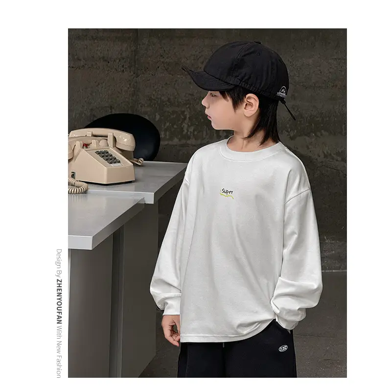 Kids Long Sleeve T-Shirt Grey 2026 Spring — feature 27