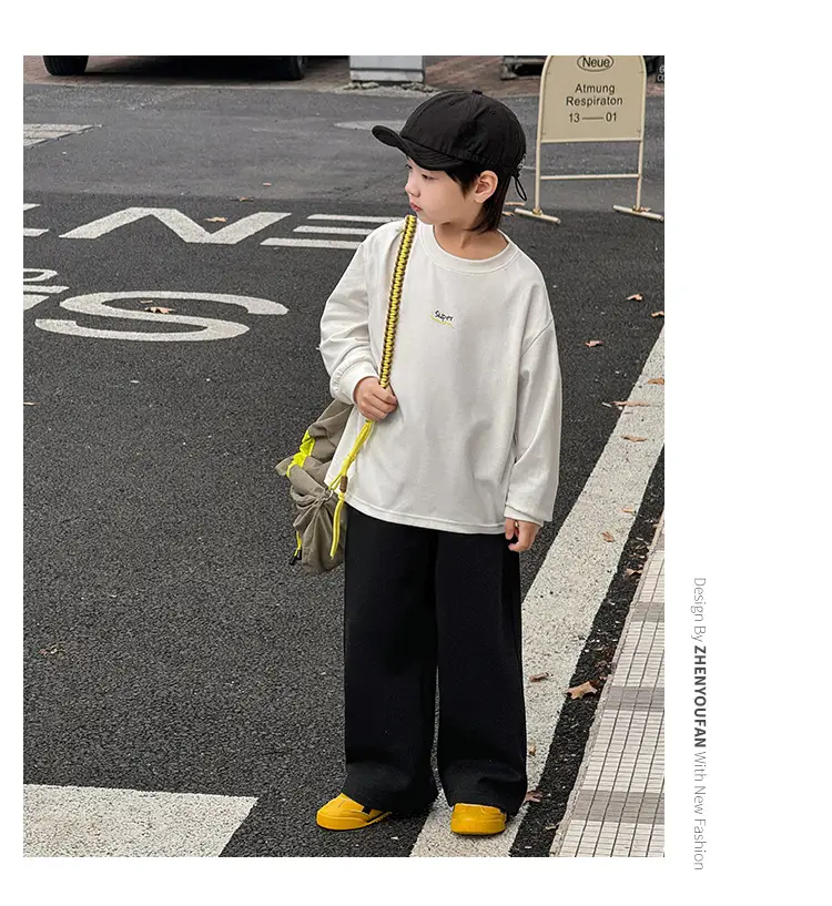 Kids Long Sleeve T-Shirt Grey 2026 Spring — feature 30