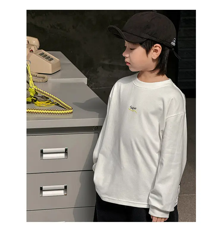Kids Long Sleeve T-Shirt Grey 2026 Spring — feature 33