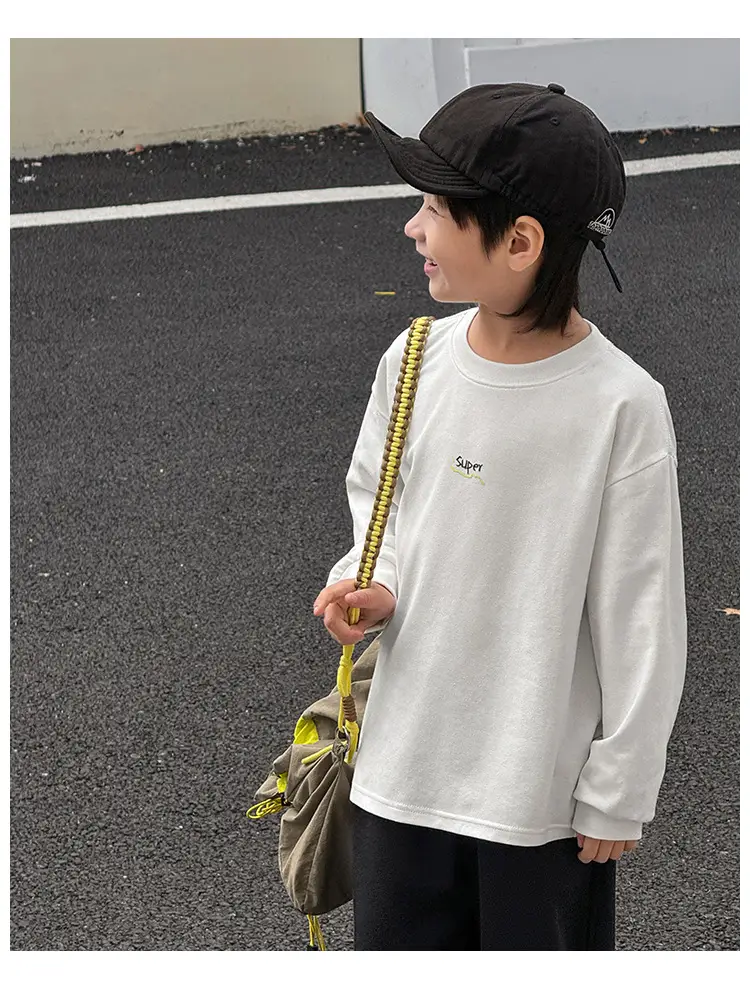 Kids Long Sleeve T-Shirt Grey 2026 Spring — feature 36