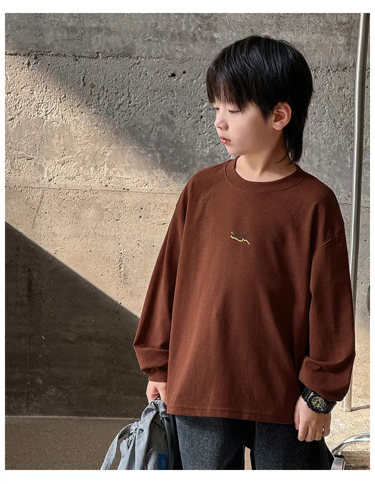 Kids Long Sleeve T-Shirt Grey 2026 Spring — feature 38