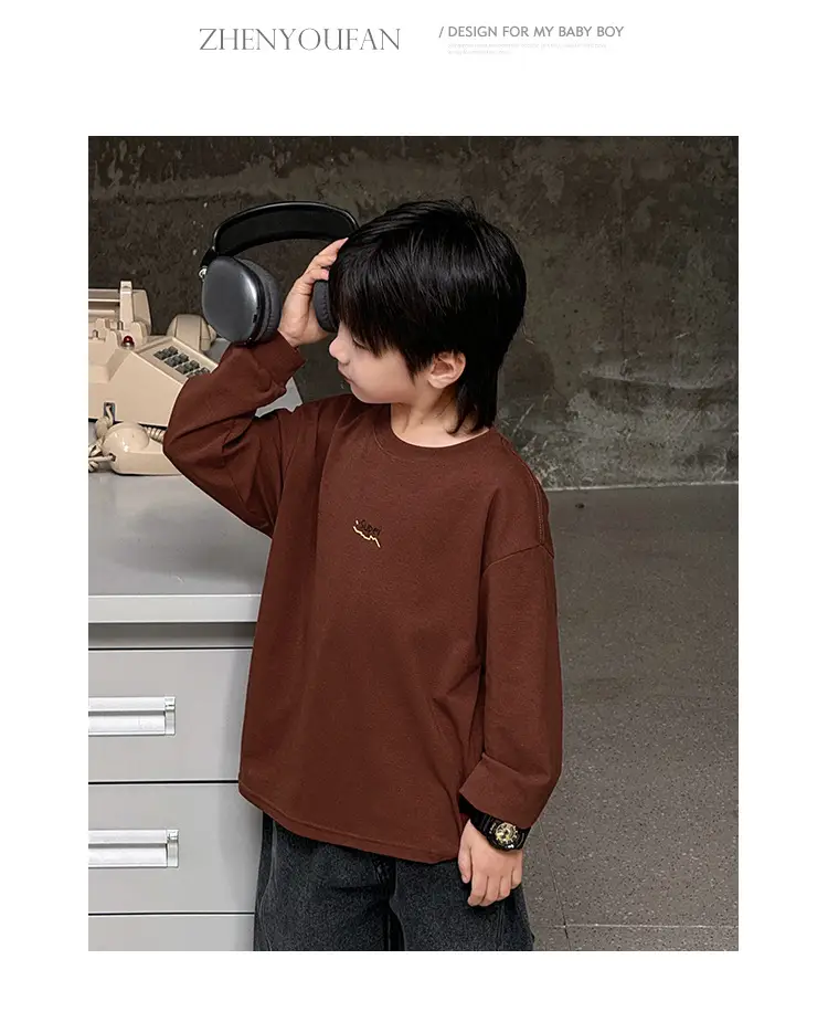Kids Long Sleeve T-Shirt Grey 2026 Spring — feature 42