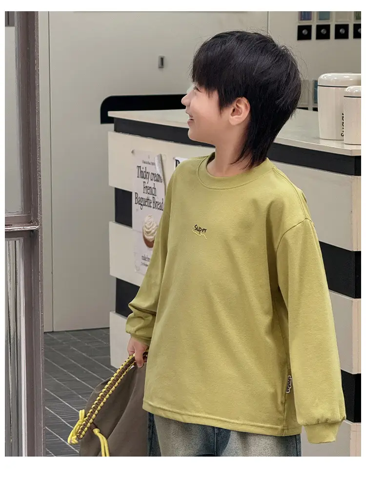 Kids Long Sleeve T-Shirt Grey 2026 Spring — feature 52