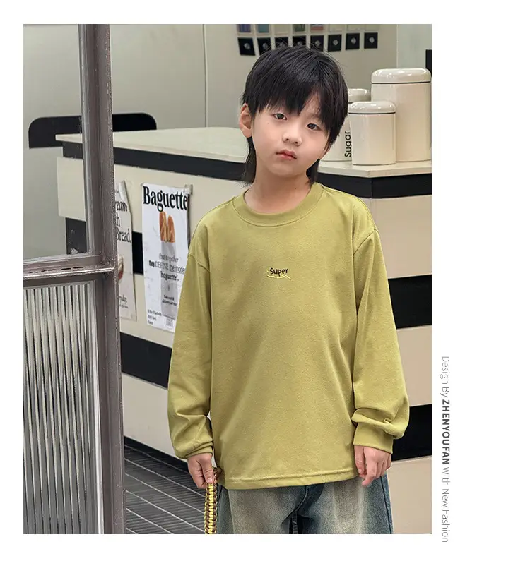 Kids Long Sleeve T-Shirt Grey 2026 Spring — feature 56