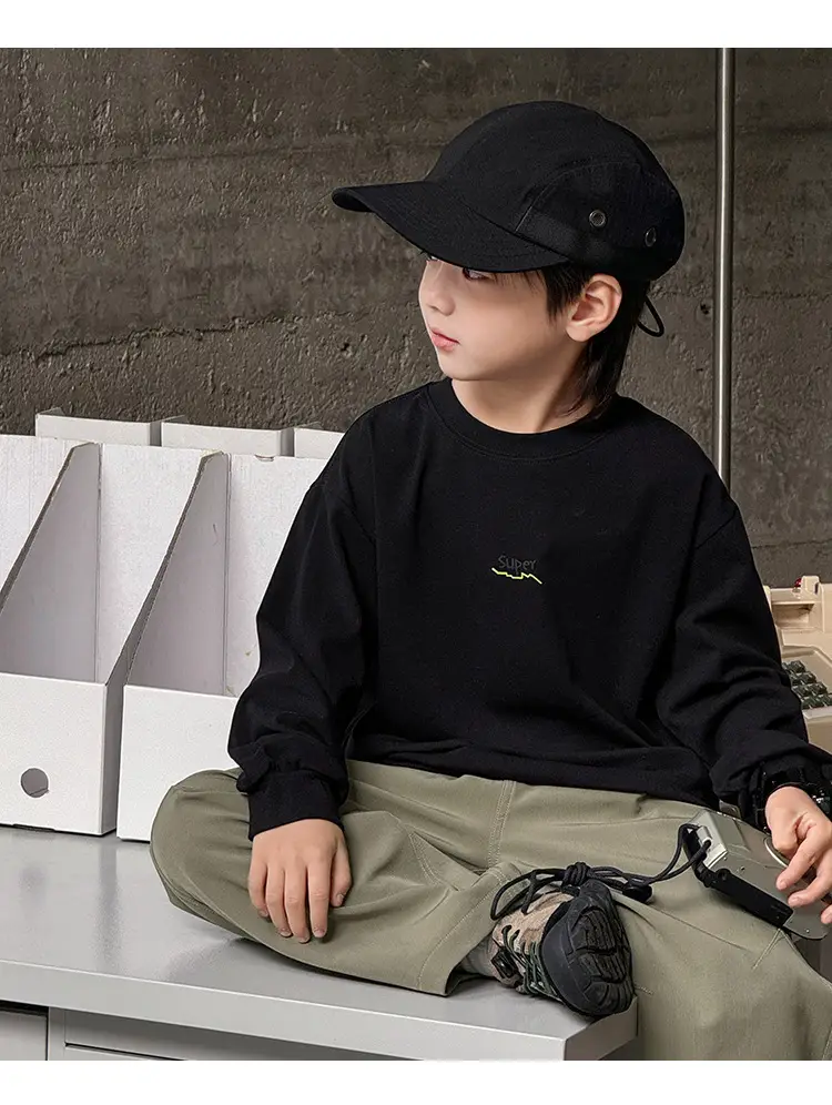 Kids Long Sleeve T-Shirt Grey 2026 Spring — feature 58