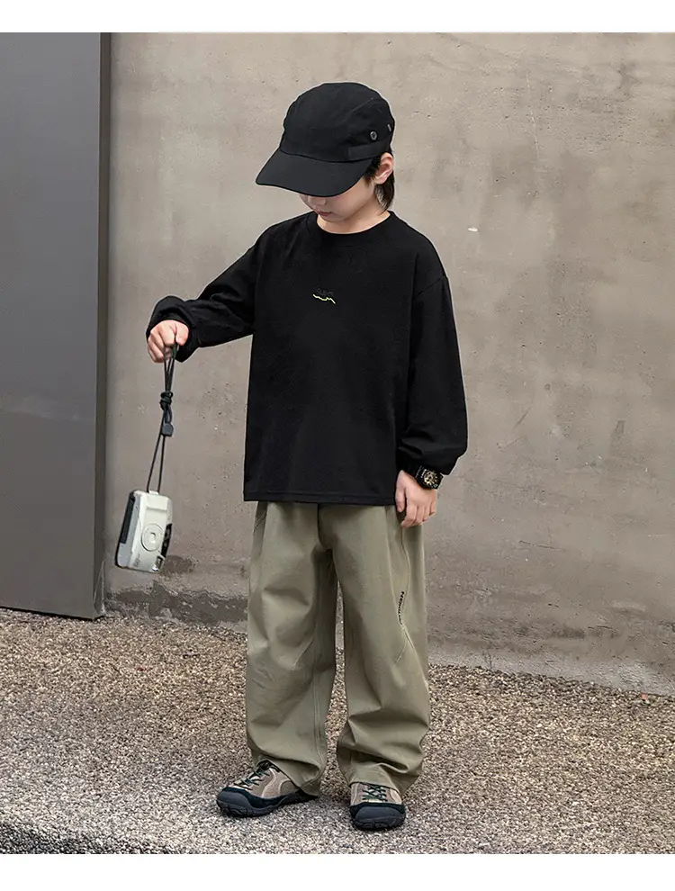 Kids Long Sleeve T-Shirt Grey 2026 Spring — feature 60