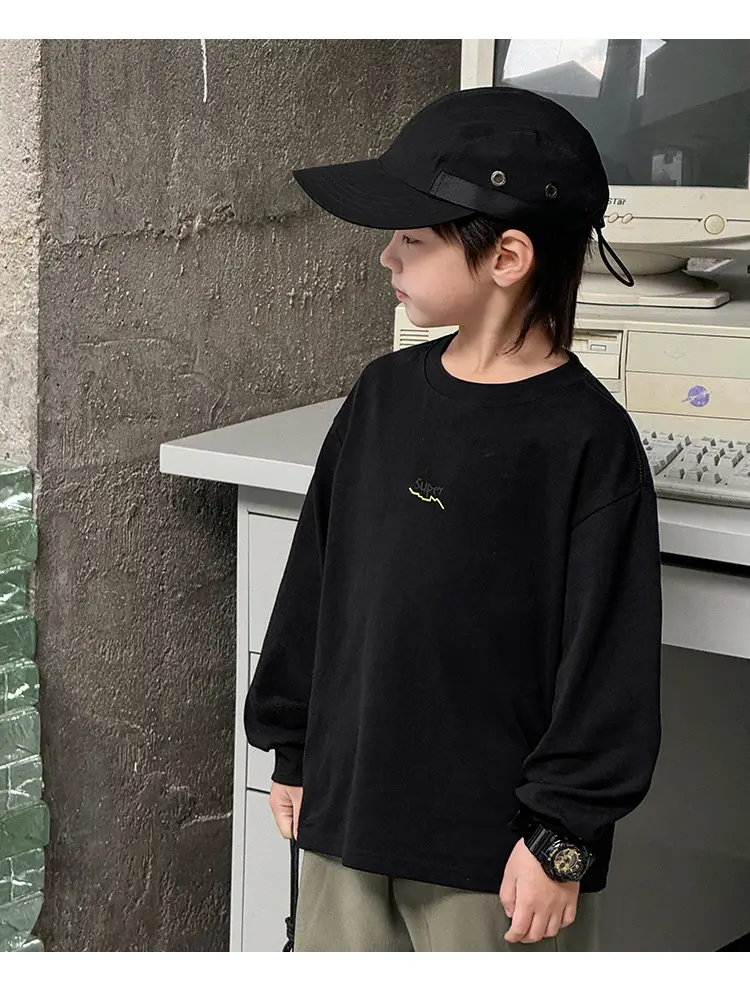 Kids Long Sleeve T-Shirt Grey 2026 Spring — feature 61