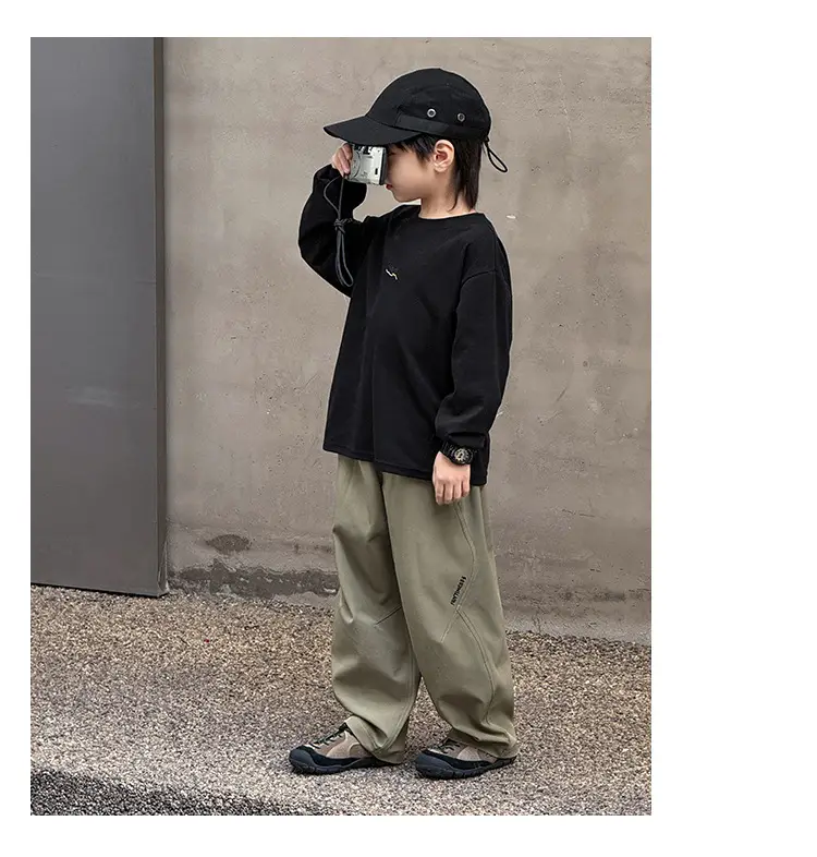 Kids Long Sleeve T-Shirt Grey 2026 Spring — feature 64