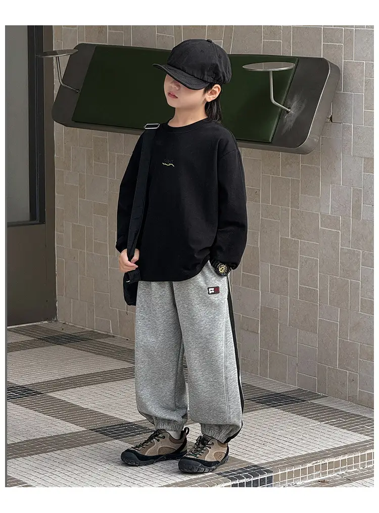 Kids Long Sleeve T-Shirt Grey 2026 Spring — feature 65