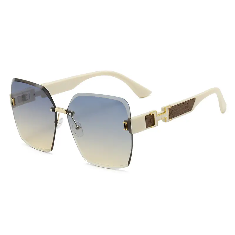 Women Rimless Gradient Photochromic Sunglasses