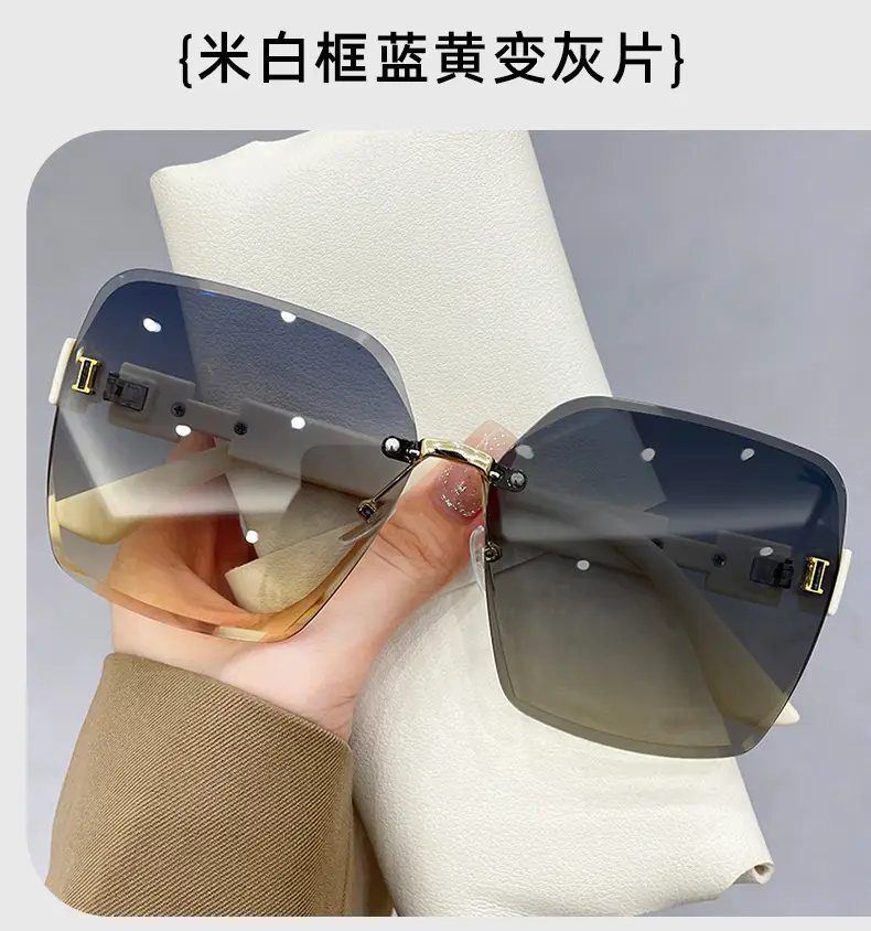 Women Rimless Gradient Photochromic Sunglasses — feature 13
